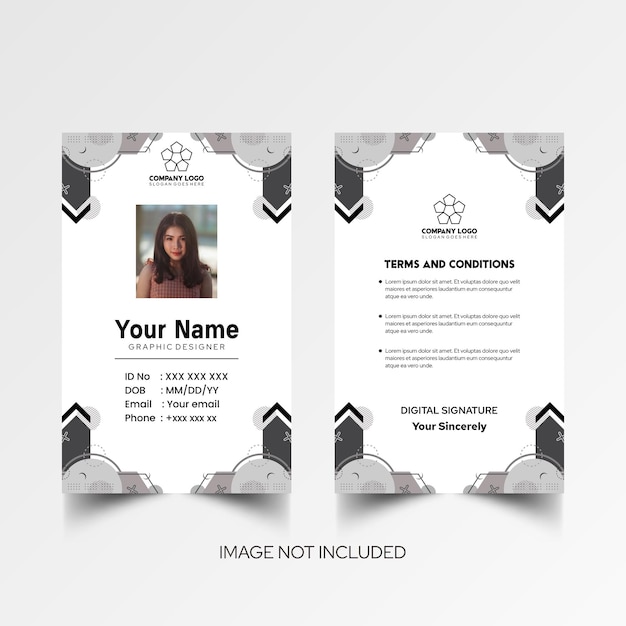 Modelo de diseño simple de nombre y tarjeta de identificación 8