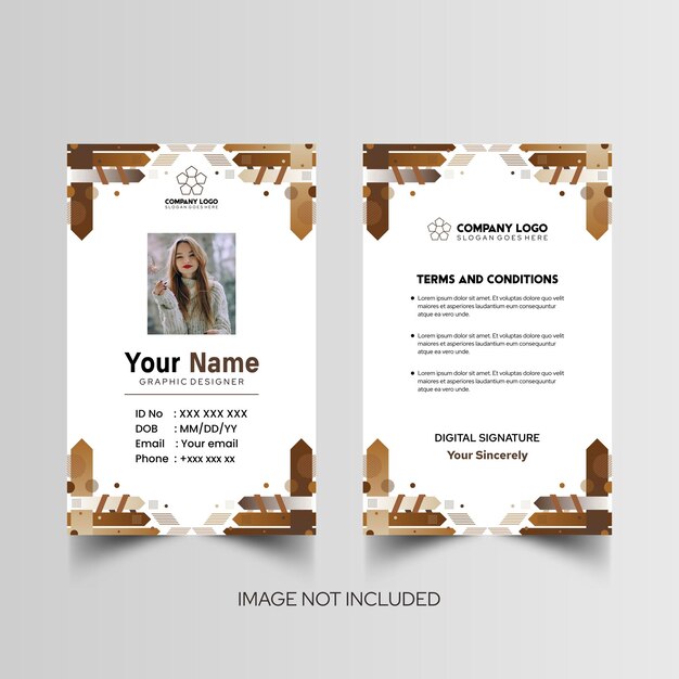 Modelo de diseño simple de nombre y tarjeta de identificación 8