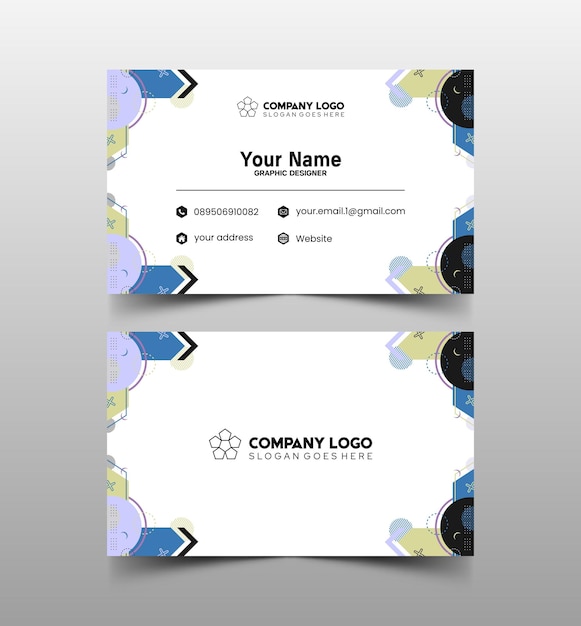 Modelo de diseño simple de nombre y tarjeta de identificación 8
