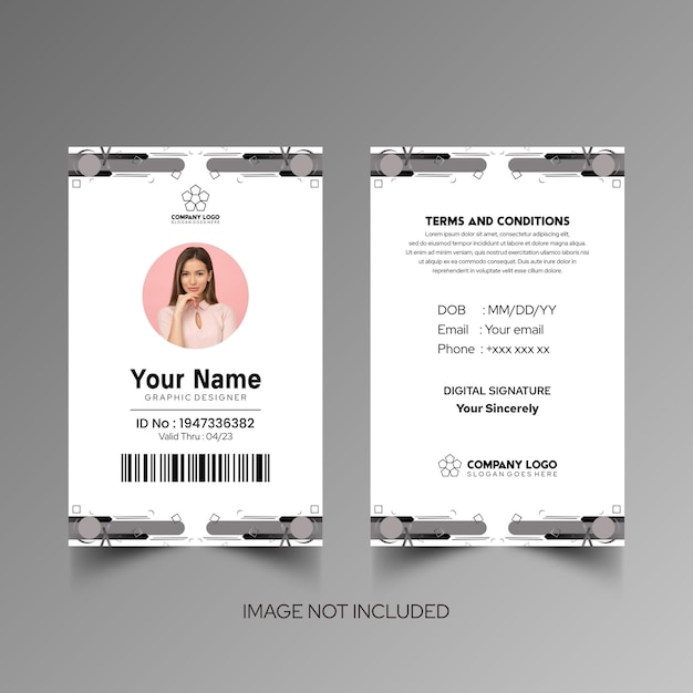 Modelo de diseño simple de nombre y tarjeta de identificación 8