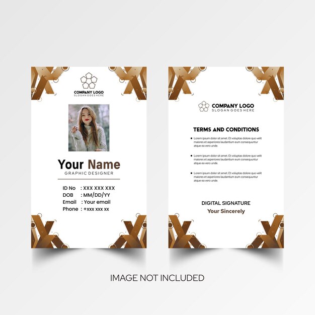 Modelo de diseño simple de nombre y tarjeta de identificación 8