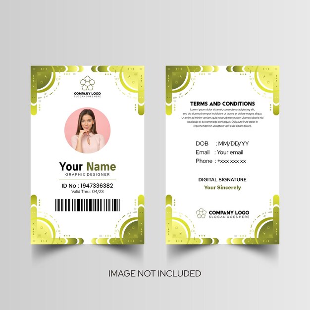 Modelo de diseño simple de nombre y tarjeta de identificación 8