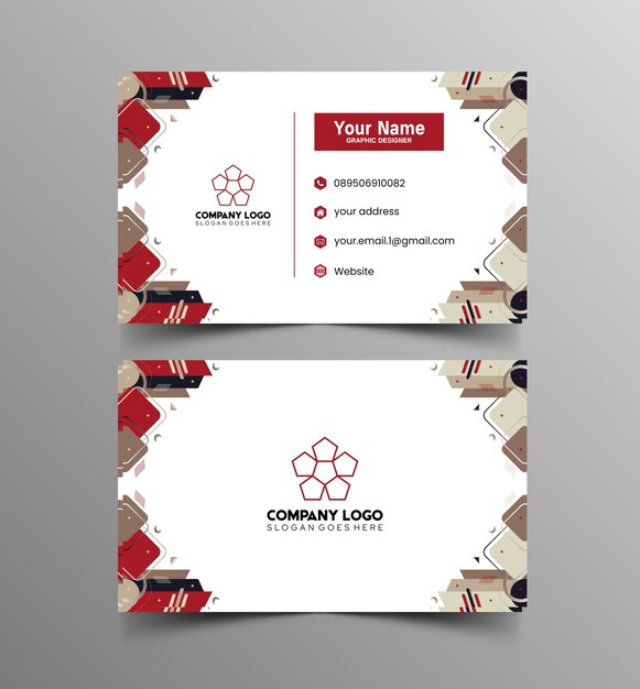 Modelo de diseño simple de nombre y tarjeta de identificación 8