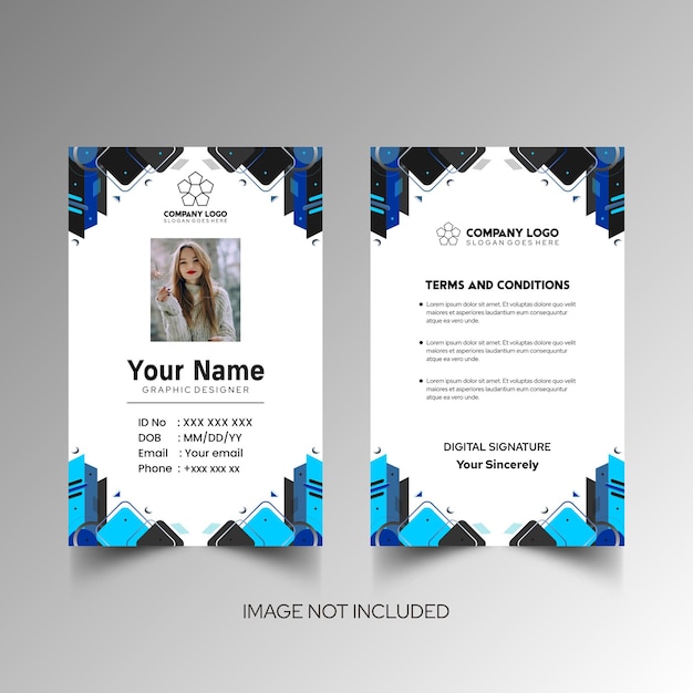 Modelo de diseño simple de nombre y tarjeta de identificación 8