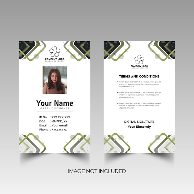 Modelo de diseño simple de nombre y tarjeta de identificación 8