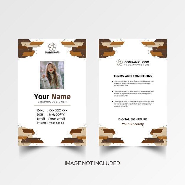 Modelo de diseño simple de nombre y tarjeta de identificación 8