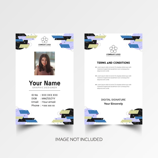 Modelo de diseño simple de nombre y tarjeta de identificación 8