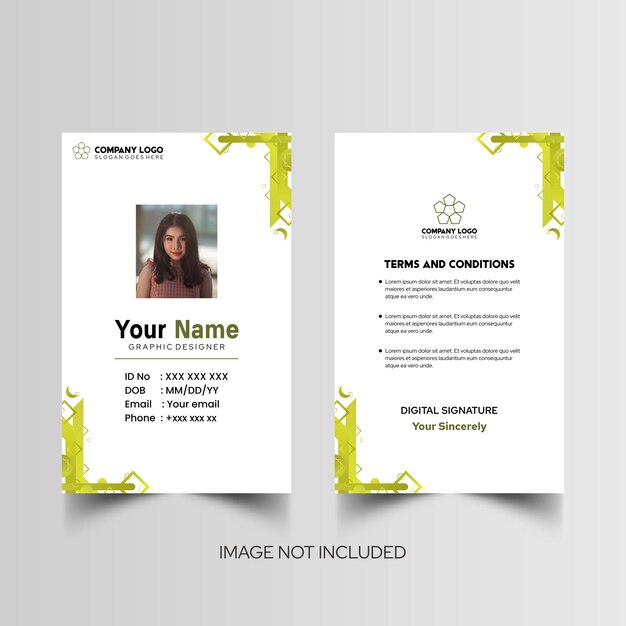 Modelo de diseño simple de nombre y tarjeta de identificación 8