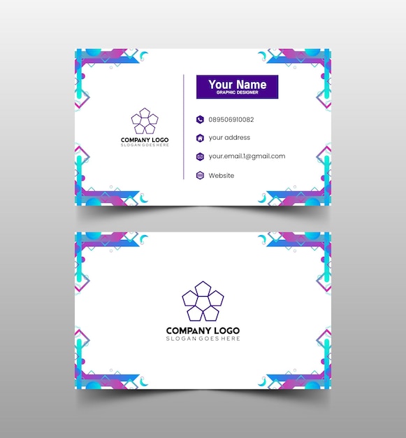 Modelo de diseño simple de nombre y tarjeta de identificación 8