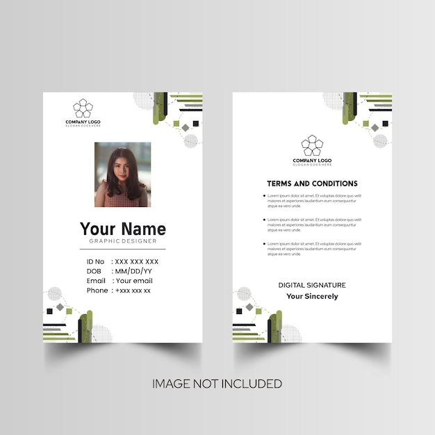Modelo de diseño simple de nombre y tarjeta de identificación 8