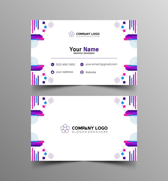 Modelo de diseño simple de nombre y tarjeta de identificación 8