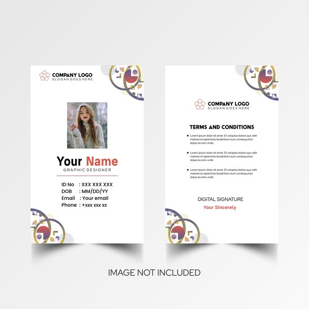 Modelo de diseño simple de nombre y tarjeta de identificación 8