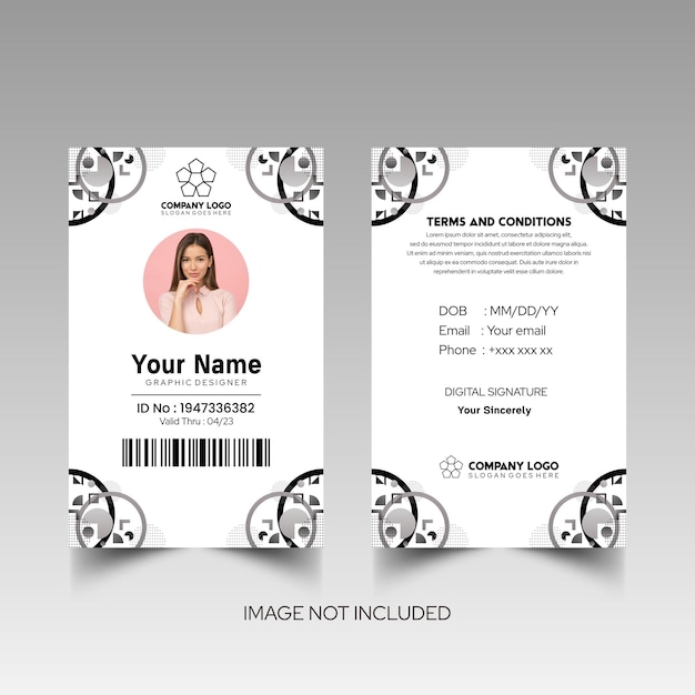 Modelo de diseño simple de nombre y tarjeta de identificación 8