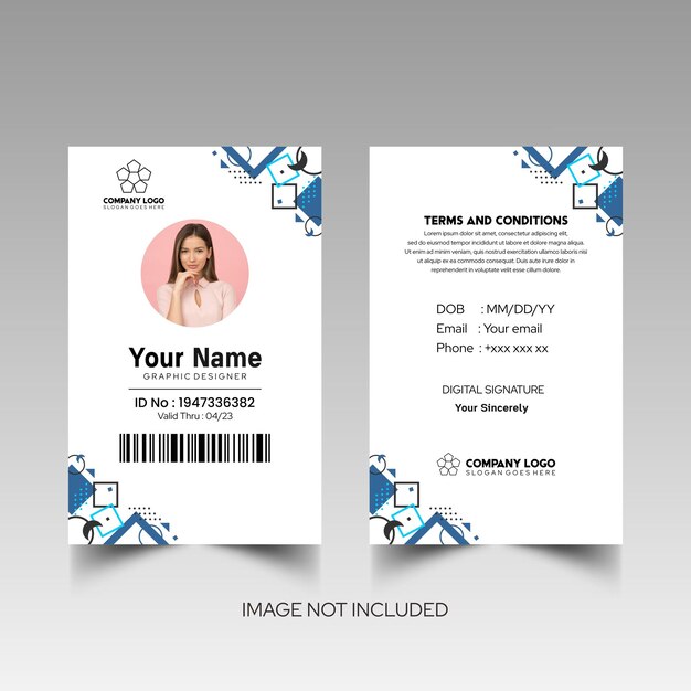 Modelo de diseño simple de nombre y tarjeta de identificación 8