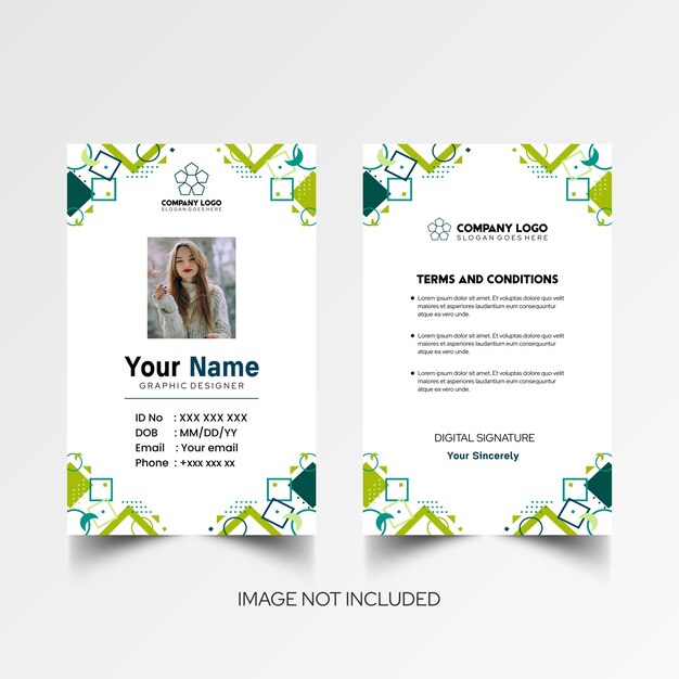 Modelo de diseño simple de nombre y tarjeta de identificación 8