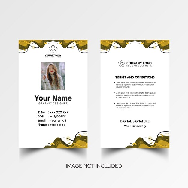 Modelo de diseño simple de nombre y tarjeta de identificación 8