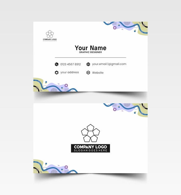 Modelo de diseño simple de nombre y tarjeta de identificación 8