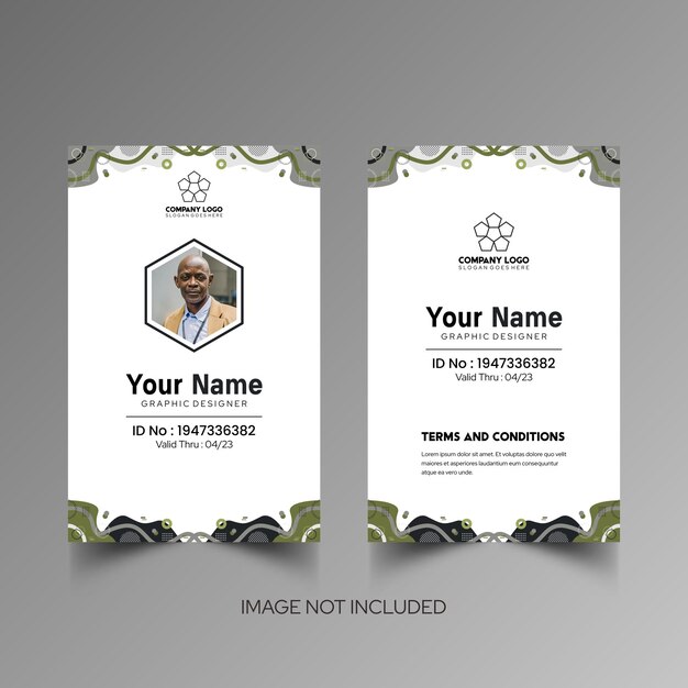 Modelo de diseño simple de nombre y tarjeta de identificación 8
