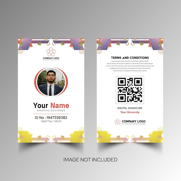 Modelo de diseño simple de nombre y tarjeta de identificación 8