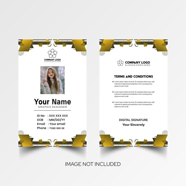 Modelo de diseño simple de nombre y tarjeta de identificación 8