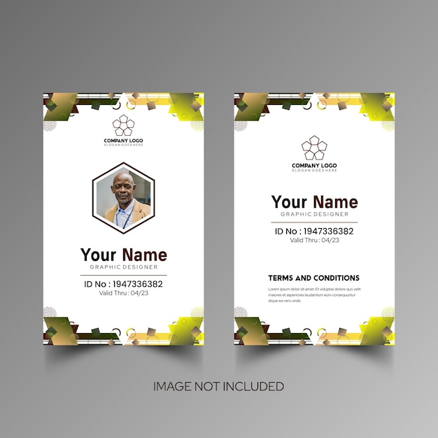 Modelo de diseño simple de nombre y tarjeta de identificación 8
