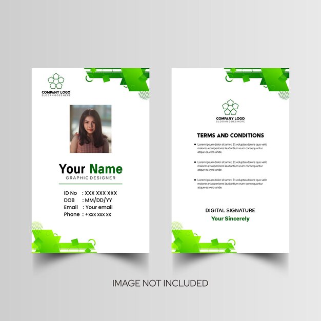 Modelo de diseño simple de nombre y tarjeta de identificación 8