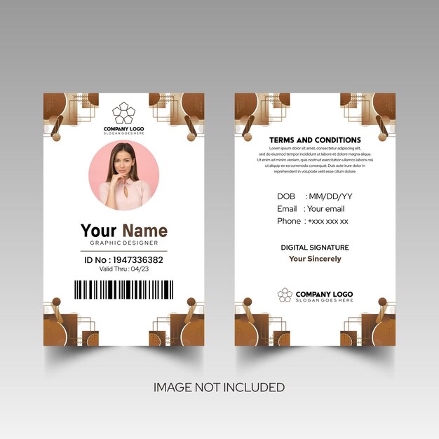 Modelo de diseño simple de nombre y tarjeta de identificación 8