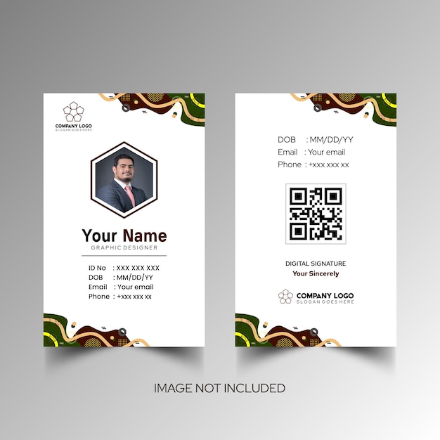 Modelo de diseño simple de nombre y tarjeta de identificación 8