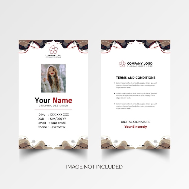 Modelo de diseño simple de nombre y tarjeta de identificación 8