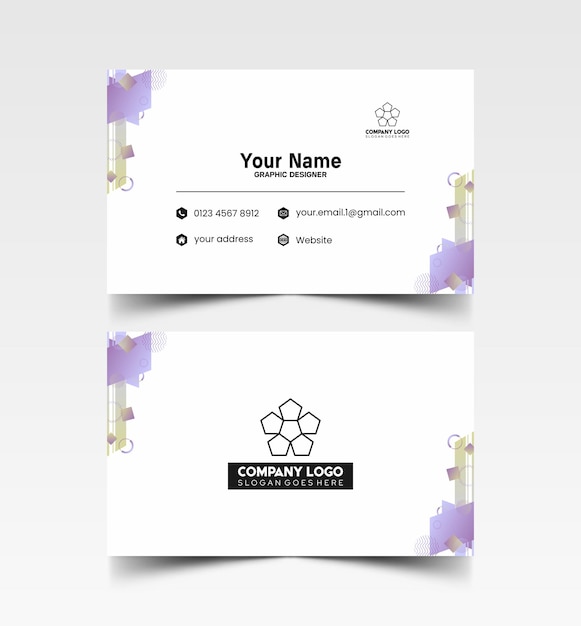 Modelo de diseño simple de nombre y tarjeta de identificación 8