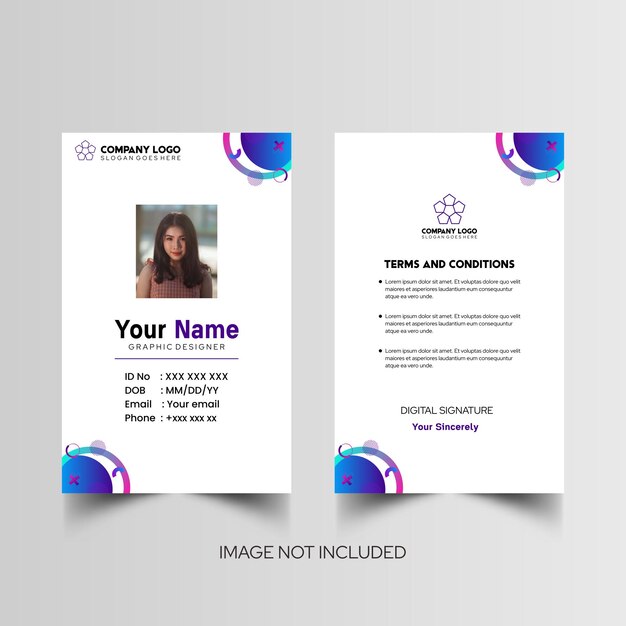 Modelo de diseño simple de nombre y tarjeta de identificación 8