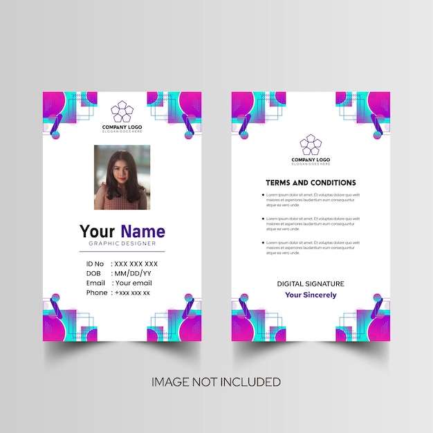 Modelo de diseño simple de nombre y tarjeta de identificación 8