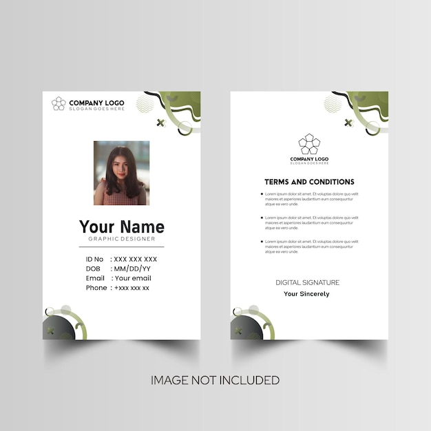 Modelo de diseño simple de nombre y tarjeta de identificación 8