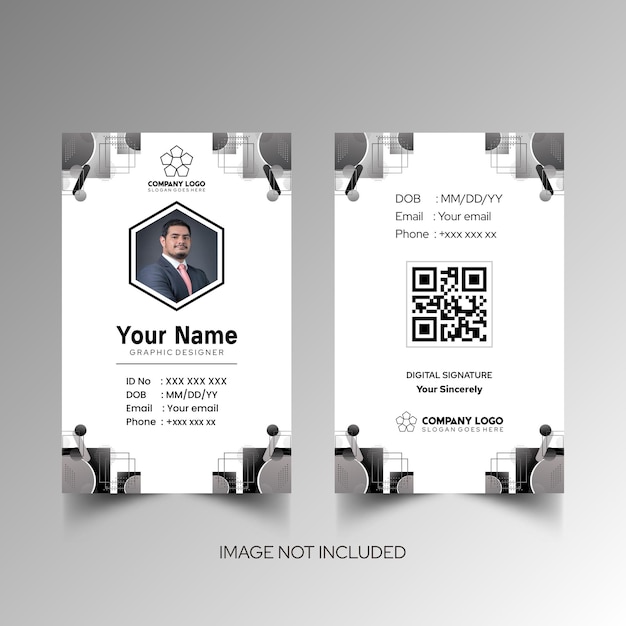 Modelo de diseño simple de nombre y tarjeta de identificación 8