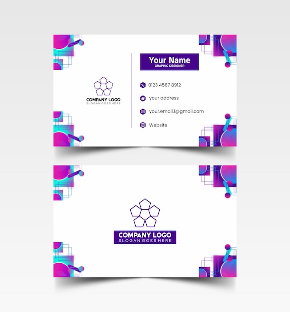 Modelo de diseño simple de nombre y tarjeta de identificación 8