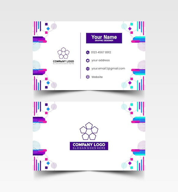 Modelo de diseño simple de nombre y tarjeta de identificación 8