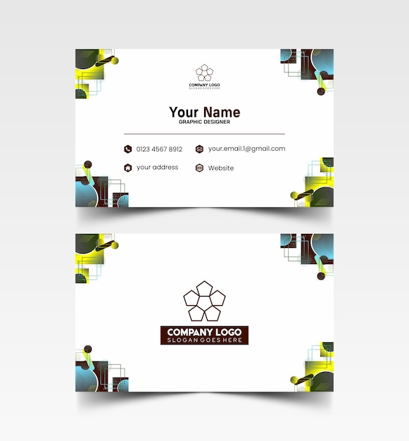 Modelo de diseño simple de nombre y tarjeta de identificación 8