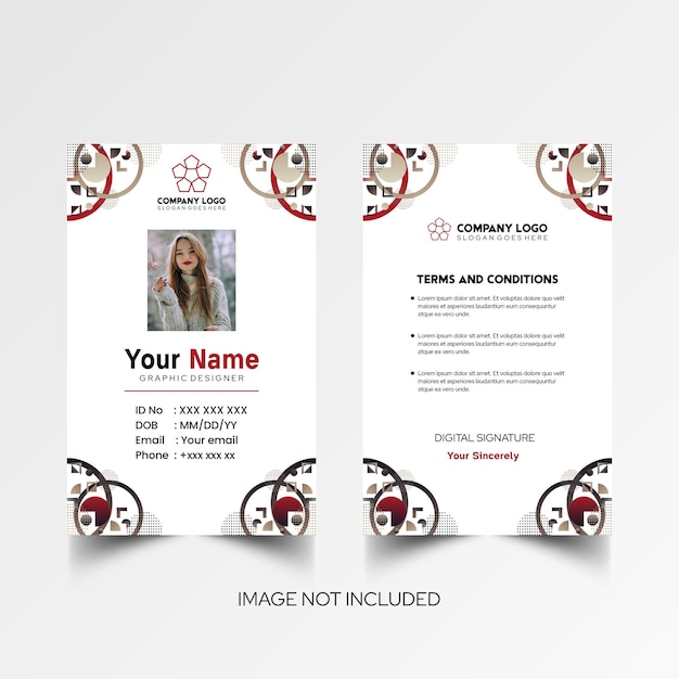 Modelo de diseño simple de nombre y tarjeta de identificación 8