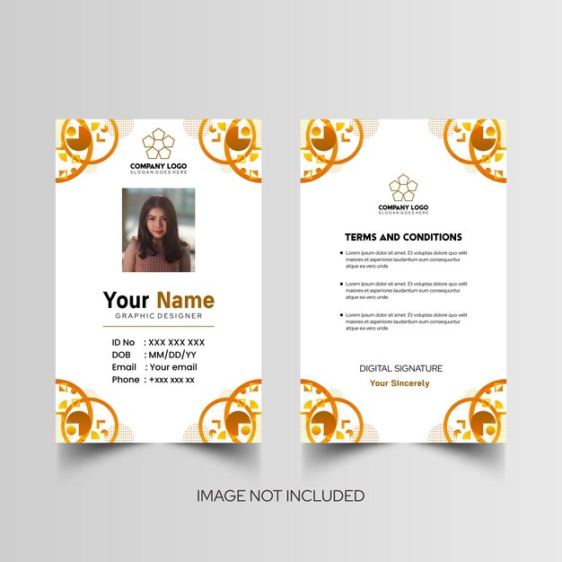 Modelo de diseño simple de nombre y tarjeta de identificación 8