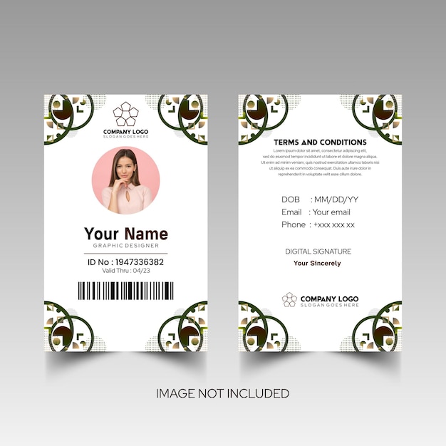 Modelo de diseño simple de nombre y tarjeta de identificación 8