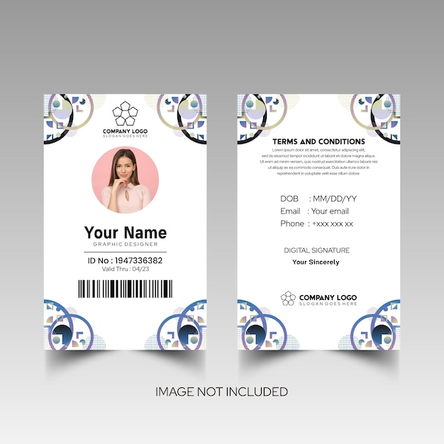 Modelo de diseño simple de nombre y tarjeta de identificación 8