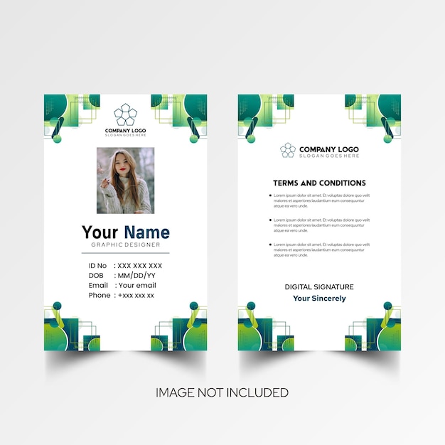 Modelo de diseño simple de nombre y tarjeta de identificación 8