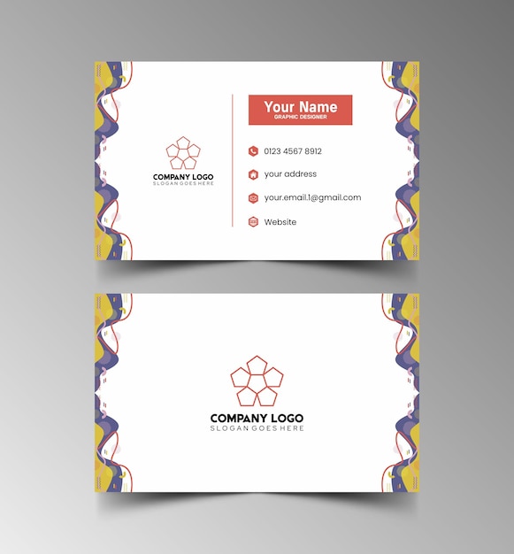 Modelo de diseño simple de nombre y tarjeta de identificación 8
