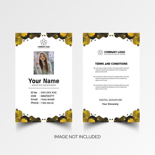 Modelo de diseño simple de nombre y tarjeta de identificación 9