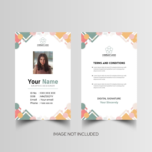 Modelo de diseño simple de nombre y tarjeta de identificación 9