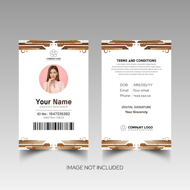 Modelo de diseño simple de nombre y tarjeta de identificación 9