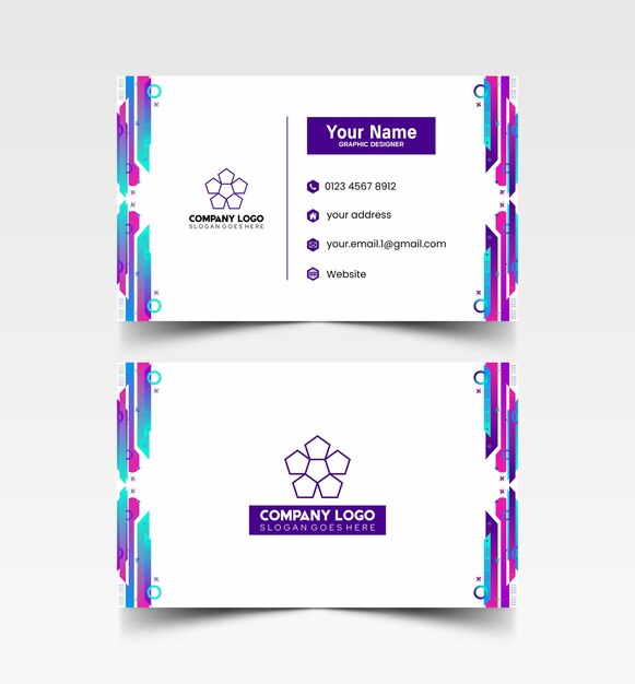 Modelo de diseño simple de nombre y tarjeta de identificación 9