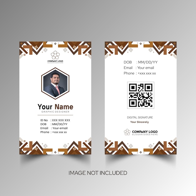 Modelo de diseño simple de nombre y tarjeta de identificación 9