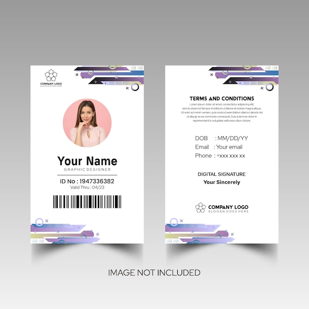 Modelo de diseño simple de nombre y tarjeta de identificación 9