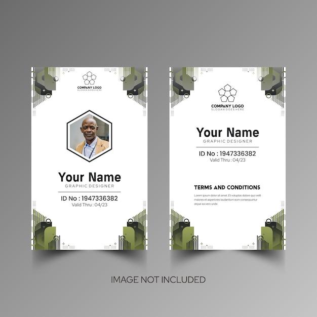 Modelo de diseño simple de nombre y tarjeta de identificación 9